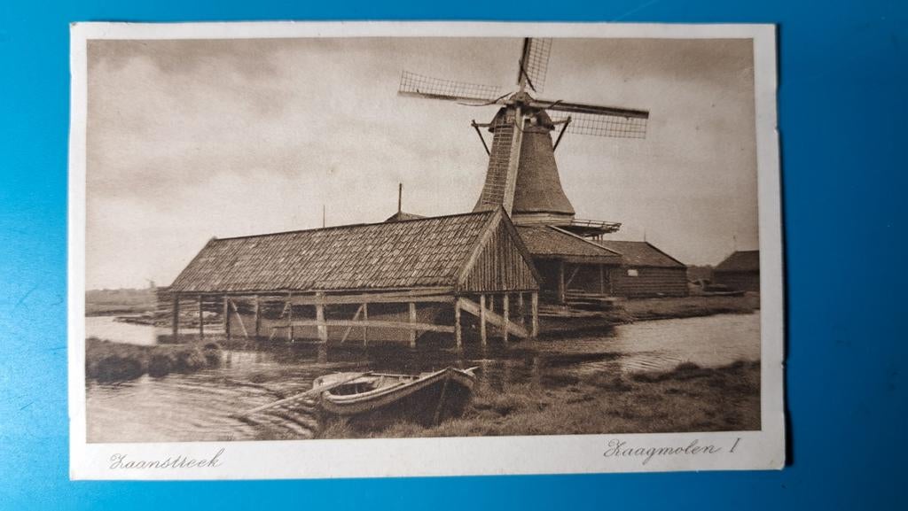 Zaanstreek Zaagmolen Molen. Rotogravure Leiden reclame, Ophalen of Verzenden, Voor 1920, Ongelopen, Zuid-Holland