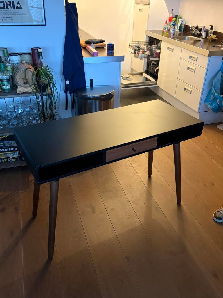 Edelweiss Desk (120x50cm) - Walnut & Black, Ophalen, Gebruikt