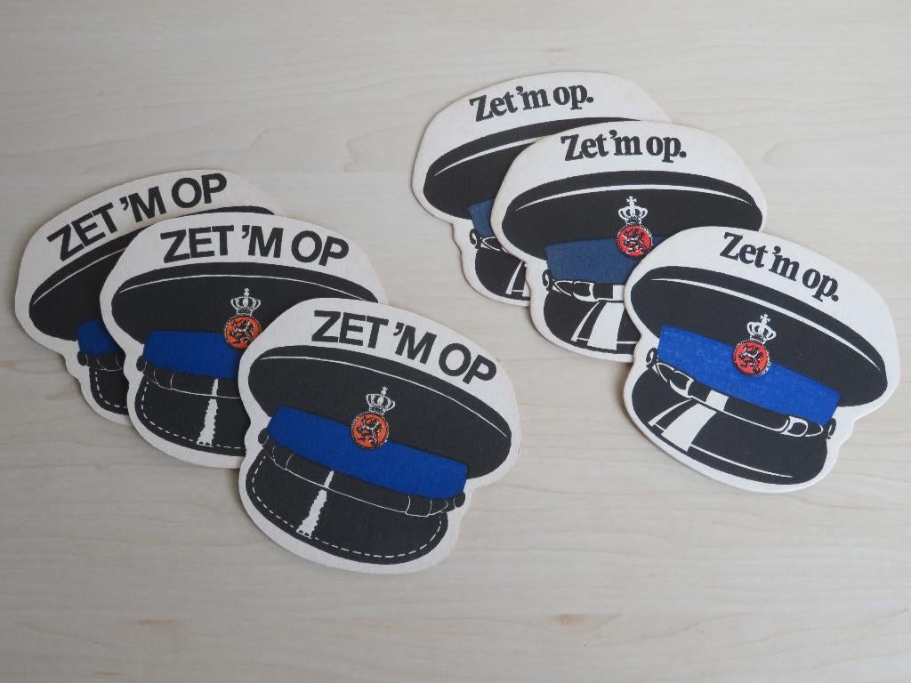 Koninklijke Marechaussee bierviltjes, 2 types, 6 stuks., Verzamelen, Ophalen of Verzenden, Marechaussee, Nederland, Overige typen