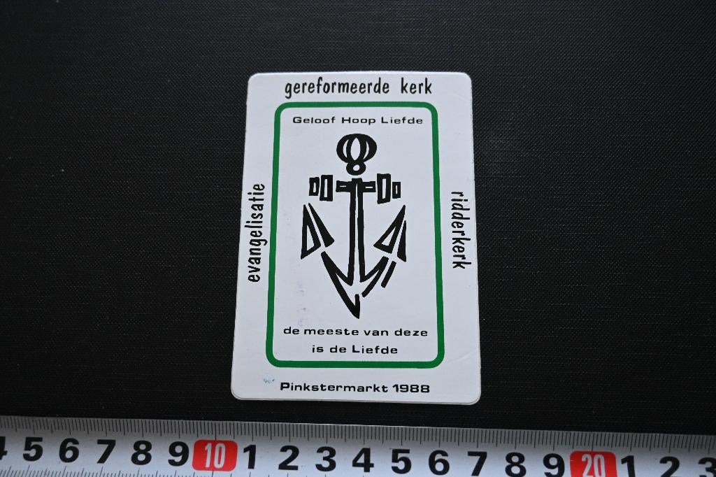 sticker geloof hoop liefde ridderkerk gereformeerde kerk '88, Ophalen, Zo goed als nieuw