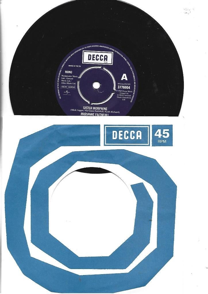 MARIANNE FAITHFUL SINGLE 7" SISTER MORPHINE, 7 inch, Single, Ophalen of Verzenden, Zo goed als nieuw