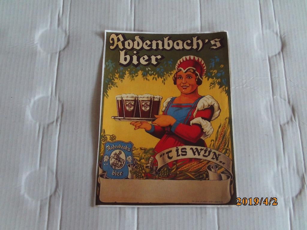 advertentie rodenbach's bier, Ophalen of Verzenden, Gebruikt, Overige typen
