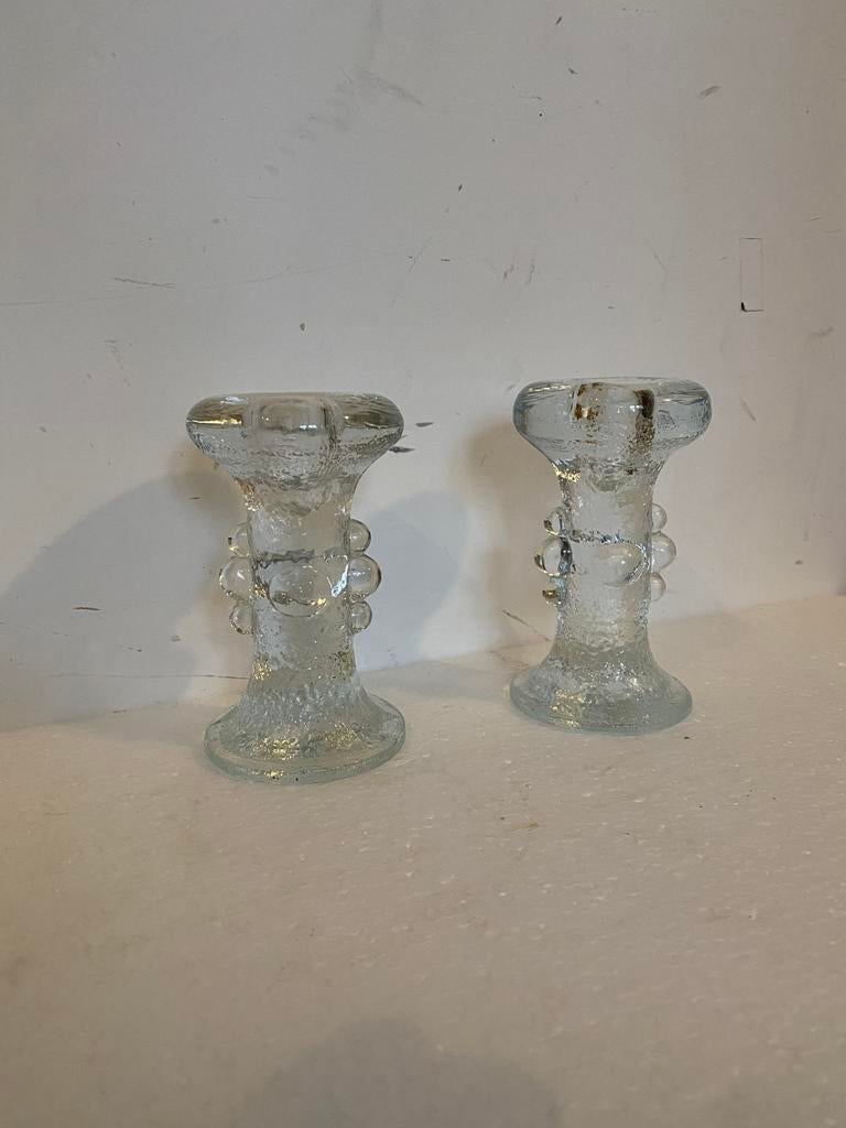 Pukeberg Glasbruck glazen design kandelaars, Overige materialen, Gebruikt, Overige kleuren, Zweden