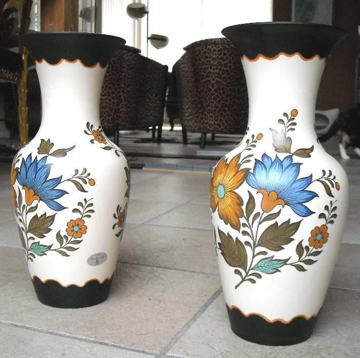 Flora kaststel vaas Gouda plateel 984 aardewerk keramiek, Ophalen