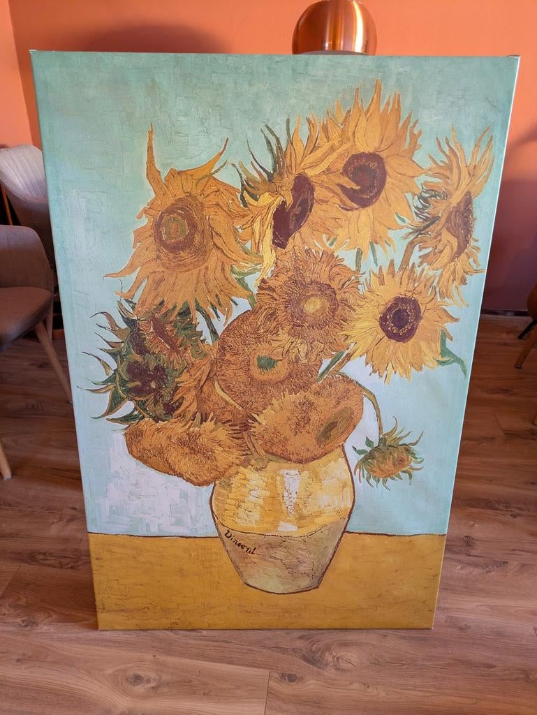 Zonnebloemen Schilderij - Geïnspireerd door Van Gogh, Huis en Inrichting, Woonaccessoires | Schilderijen, Tekeningen en Foto's