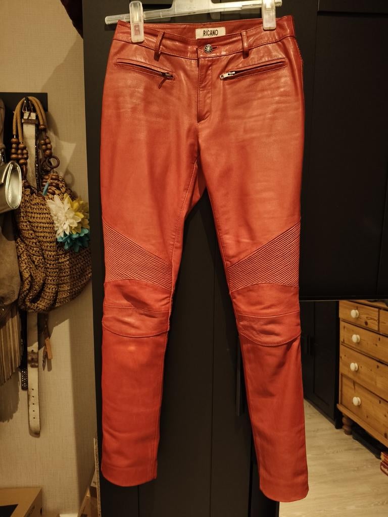 Echte leren broek!, Zwart, Ophalen of Verzenden, Zo goed als nieuw, Maat 34 (XS) of kleiner