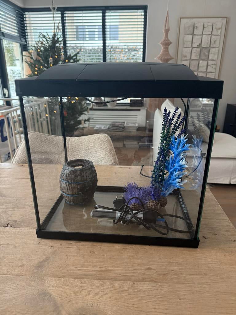 Tropisch aquarium verlicht met decoratie en verwarming, Ophalen, Gebruikt, Overige merken