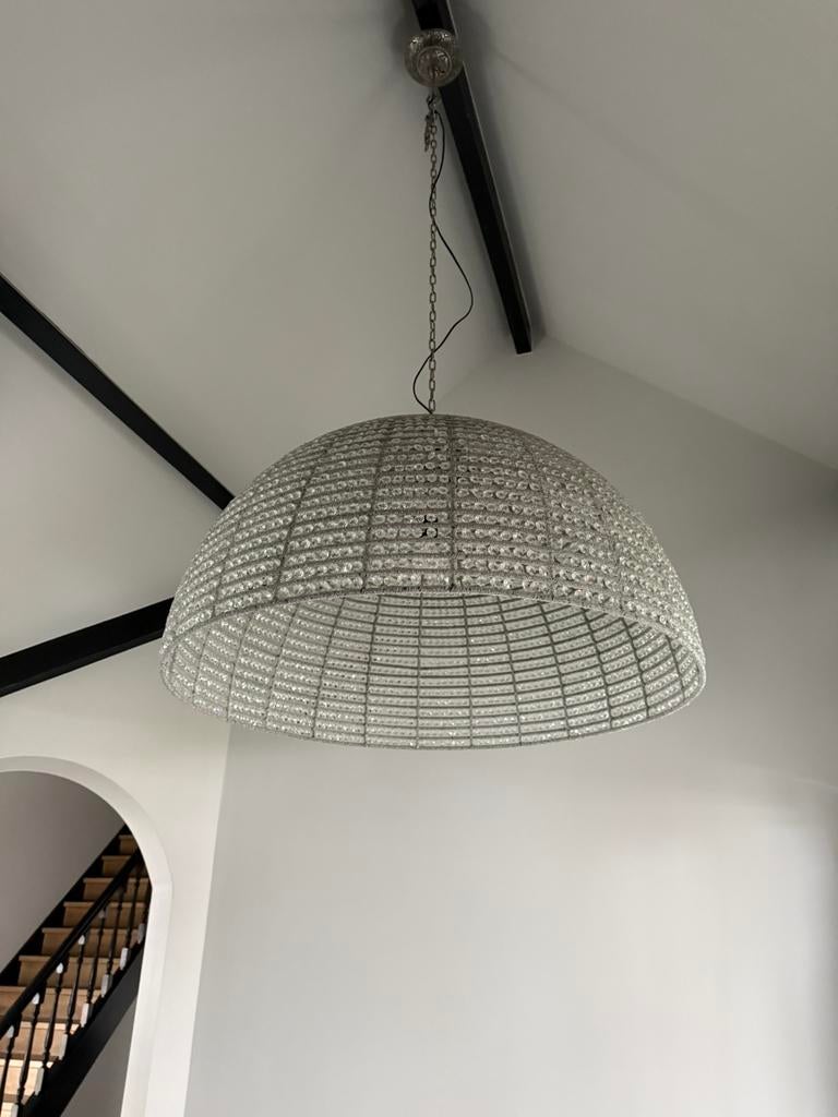 PTMD luxe hanglampen set van 2 grote eyecatchers – kristal, Ophalen of Verzenden, Zo goed als nieuw, Glas