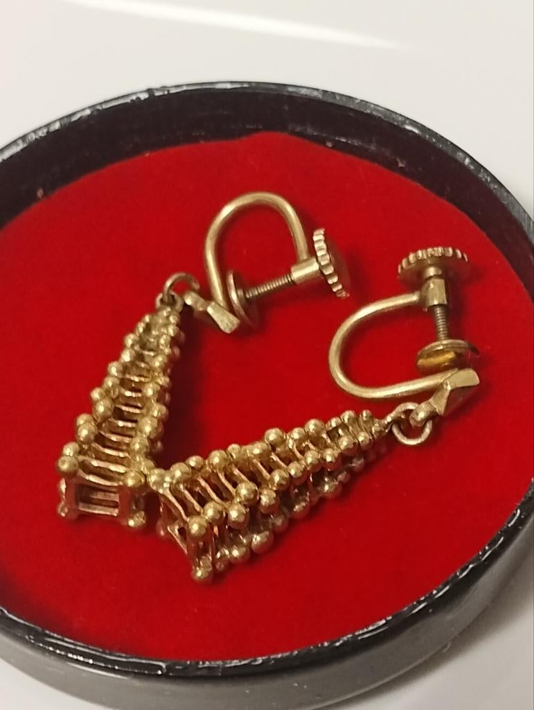 Vintage 60's Amerik K&L goldfilled klem oorbellen, Sieraden, Tassen en Uiterlijk, Antieke sieraden, Ophalen of Verzenden, Overige materialen