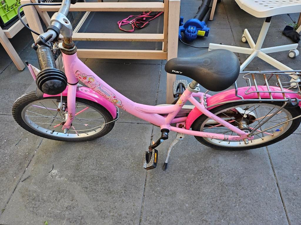 Roze Lillifee meisjesfiets - 16 inch, Gebruikt, Lillifee, Ophalen of Verzenden, Handrem