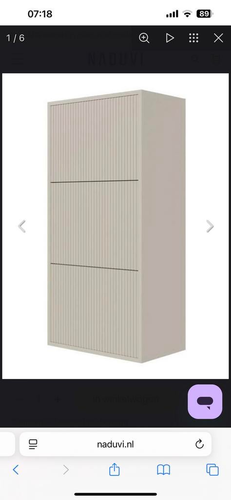 Naduvi schoenenkast z.g.a.n., Huis en Inrichting, Ophalen, Zo goed als nieuw