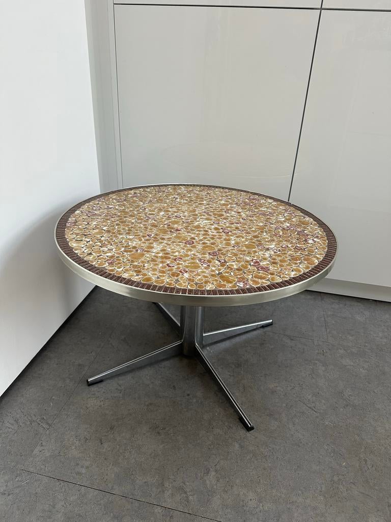 Vintage salon tafel mozaïek, Ophalen, Gebruikt, 50 tot 100 cm, 50 tot 75 cm