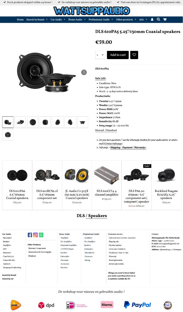 DLS 610PA5 5.25"/130mm Coaxial luidsprekers / Auto Speakers, Info@optimount.nl, Nieuw, Ophalen of Verzenden, Anholtseweg 48A 7091 HB DINXPERLO
