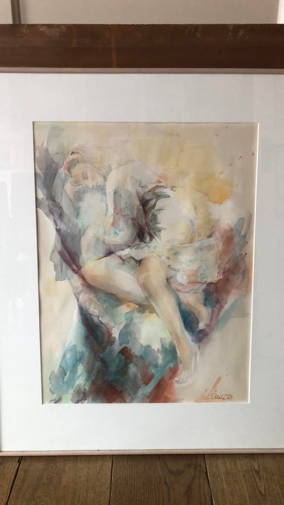 Oude aquarel, Ophalen of Verzenden