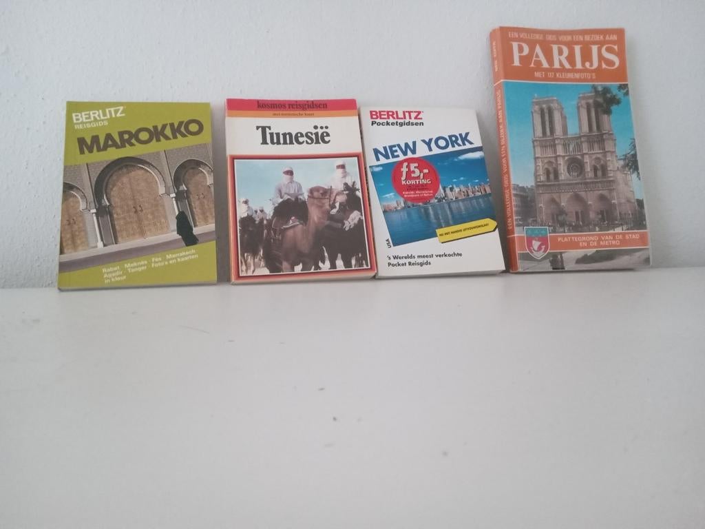 Reisboekjes: New York, Parijs, Tunesië, Marokko, Ophalen of Verzenden, Gelezen, Noord-Amerika, Reisgids of -boek