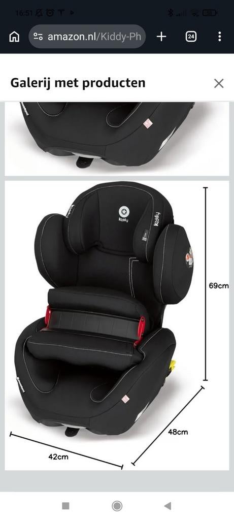 Kiddy Phoenixfix Pro 2 Autostoeltje - Zwart/Grijs, Ophalen