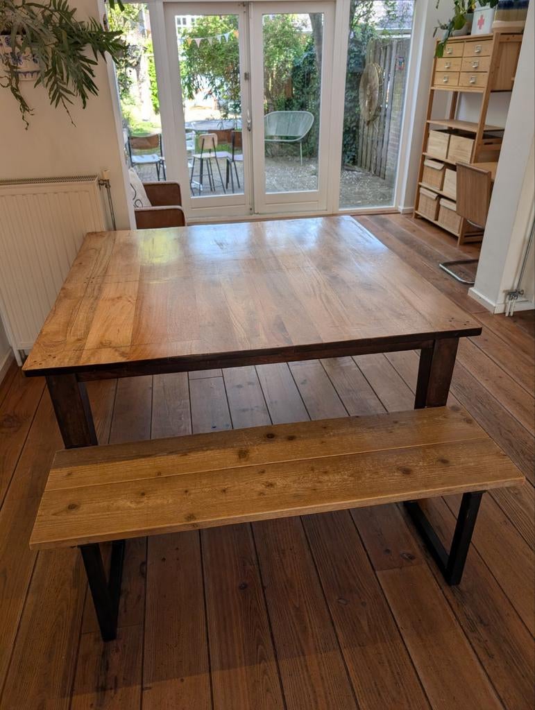 Prachtige eettafels 8 personen met bijpassend bankje, Huis en Inrichting, Tafels | Eettafels, Ophalen of Verzenden, Rechthoekig