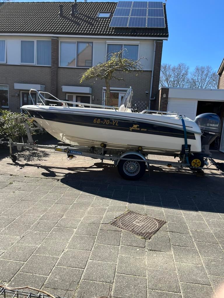 Yamarin 4610  met 50 PK Yamaha en Pega trailer, Watersport en Boten, Vis- en Consoleboten, Ophalen, Gebruikt, 30 tot 50 pk, 3 tot 6 meter
