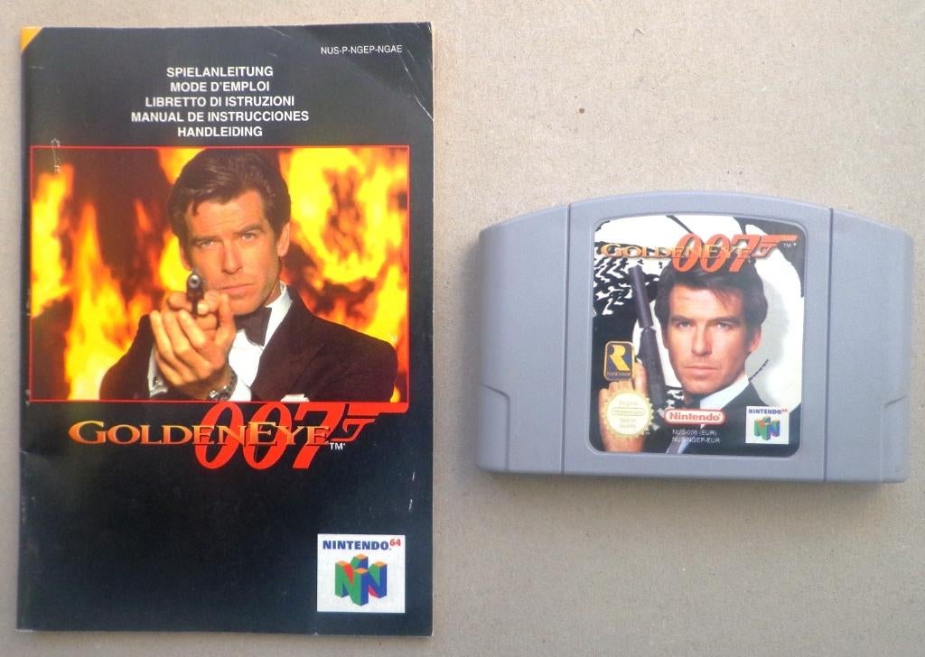 James Bond Golden Eye voor de Nintendo 64 + boekje, Gebruikt, Shooter, 1 speler, Ophalen of Verzenden