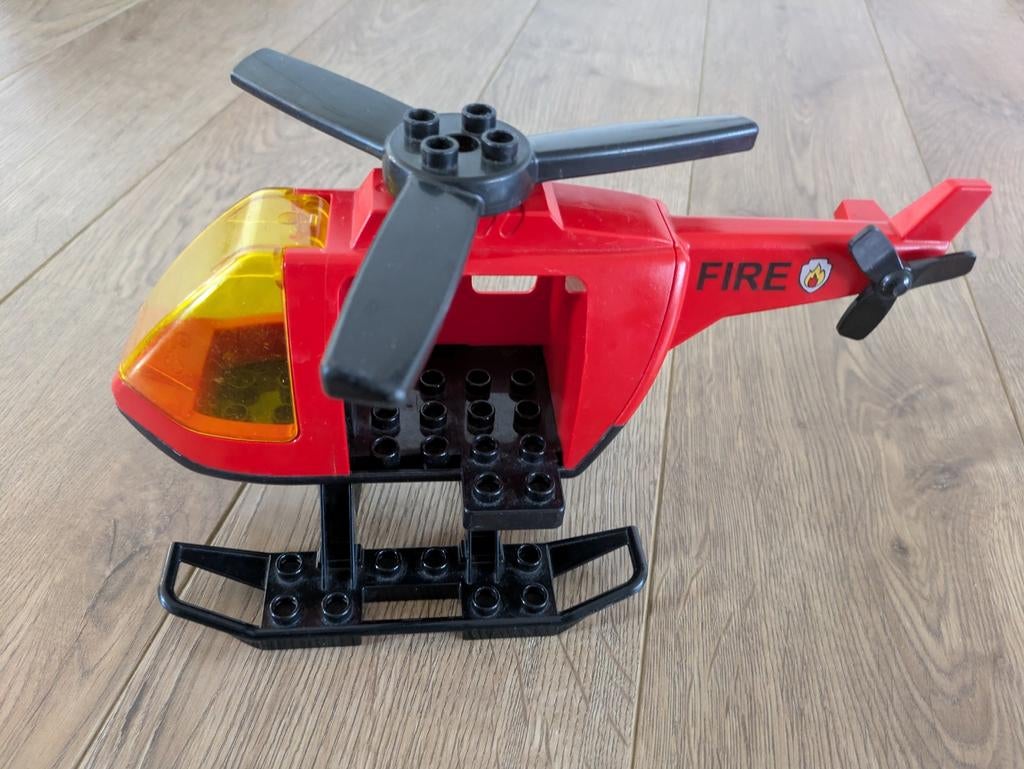 Lego Duplo brandweer helikopter, Kinderen en Baby's, Speelgoed | Duplo en Lego, Ophalen of Verzenden, Zo goed als nieuw, Duplo