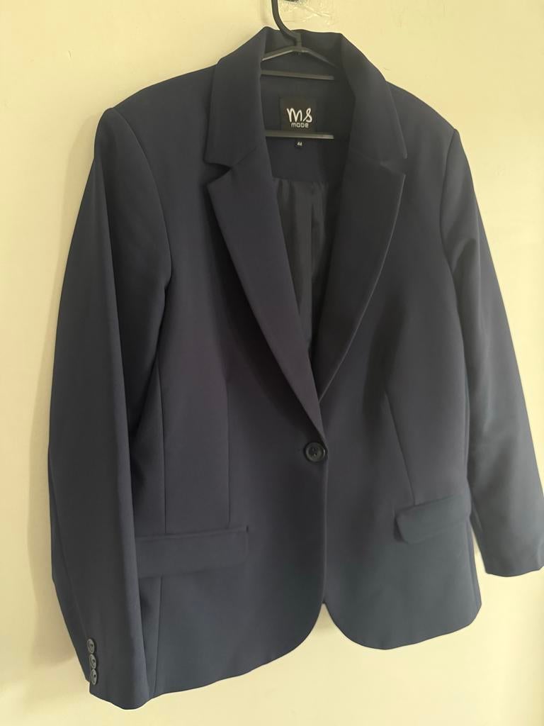 MS Mode marine blauw Blazer Maat 44, Zwart, Maat 42/44 (L), Ophalen of Verzenden, Zo goed als nieuw