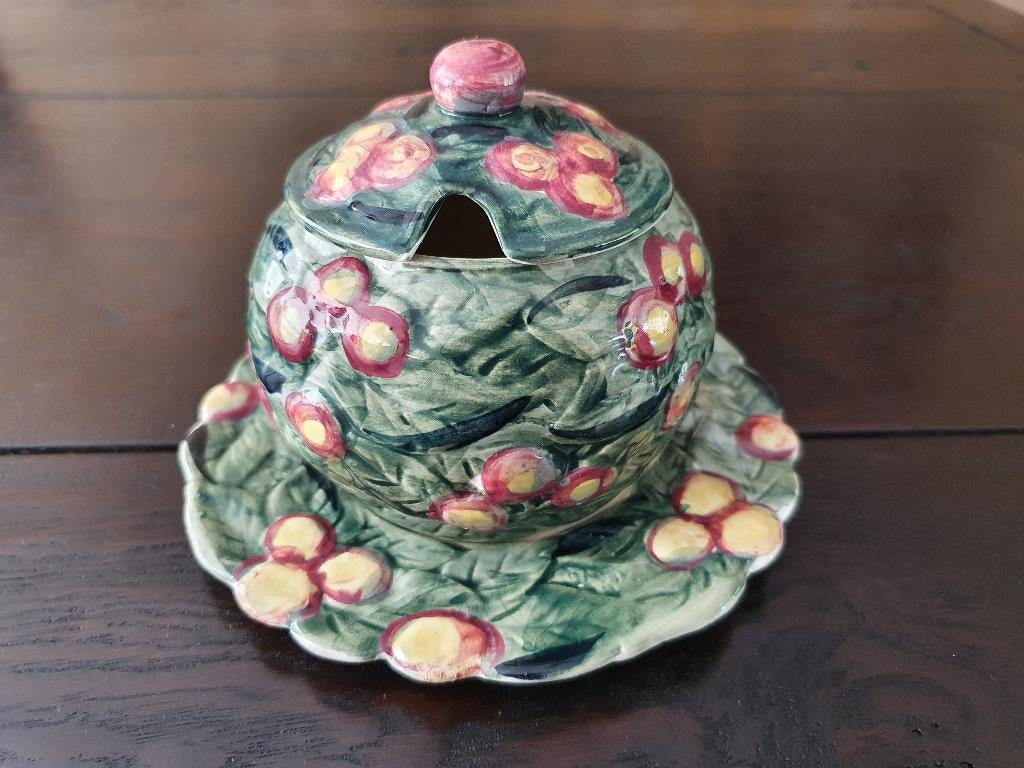 Poolse MARMELADE-POT met deksel en schotel, Ophalen of Verzenden, Zo goed als nieuw