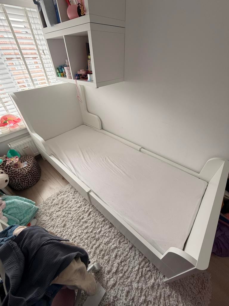Ikea Meegroeibed met 3-delig meegroeimatras, Gebruikt, 70 tot 85 cm, Ophalen of Verzenden, Lattenbodem