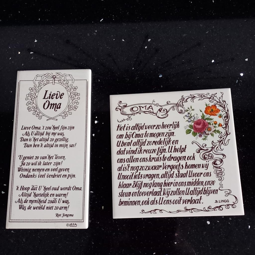 2 Oma tekst bordjes voor moederdag nu samen, Ophalen of Verzenden