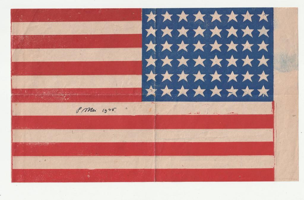 Papieren Amerikaanse vlag bevrijding tweede wereldoorlog, Verzenden, Overige typen, Overige soorten, X