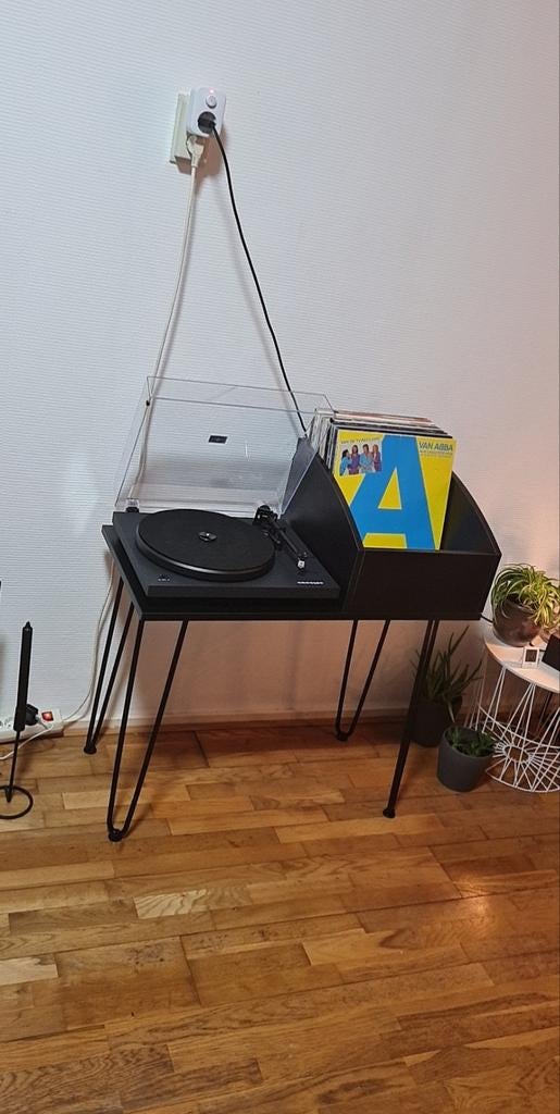 Platenspelertafel/vinylmeubel met opbergruimte voor vinyl/LP, Ophalen, Zo goed als nieuw