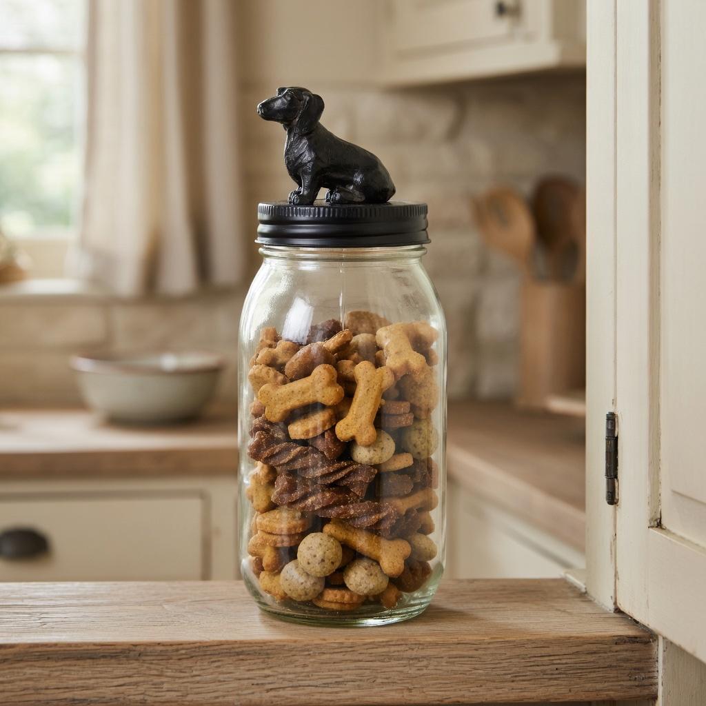 Glazen voorraadpot hondenkoekjes, Desert Rose, Glas, Info@desert-rose.nl, Nieuw