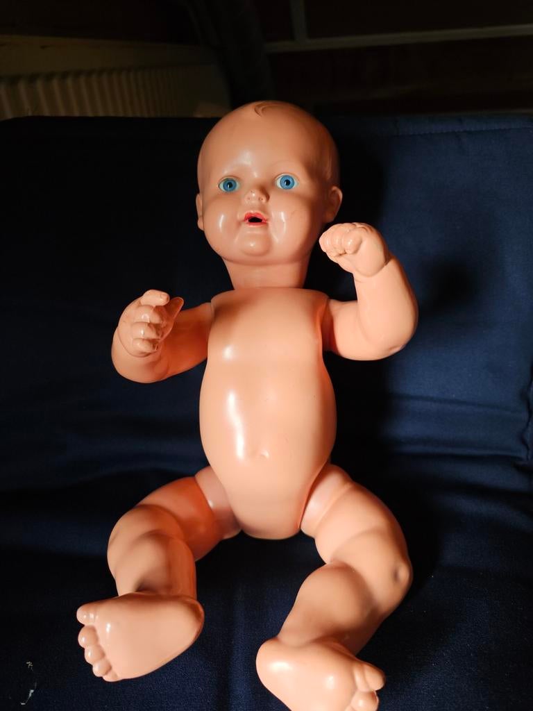 Vintage Schildpad pop uit de jaren '50 - In goede staat, Verzamelen, Poppen, Ophalen, Gebruikt, Babypop