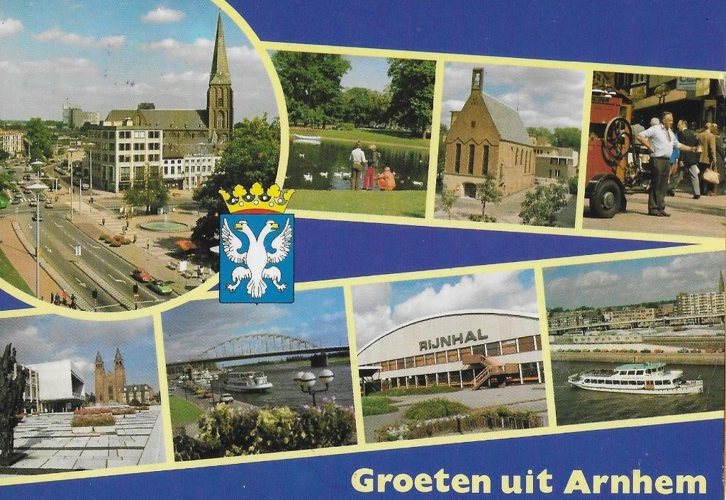 Arnhem gelopen ansichtkaart ( a77 ), Ophalen of Verzenden, 1980 tot heden, Gelopen, Gelderland