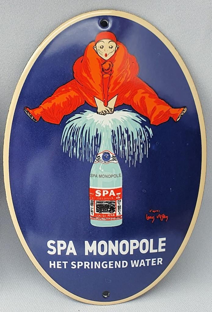 Emaille deurpostje Spa, Verzamelen, Merken en Reclamevoorwerpen, Verzenden, Zo goed als nieuw, Reclamebord