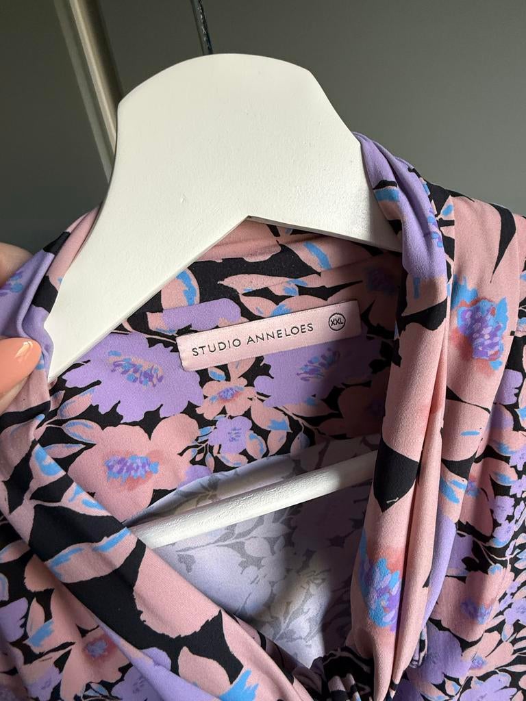 Studio Anneloes Lyra jumpsuit paars bloemenprint XXL, Ophalen of Verzenden, Gedragen, Maat 46/48 (XL) of groter, Paars