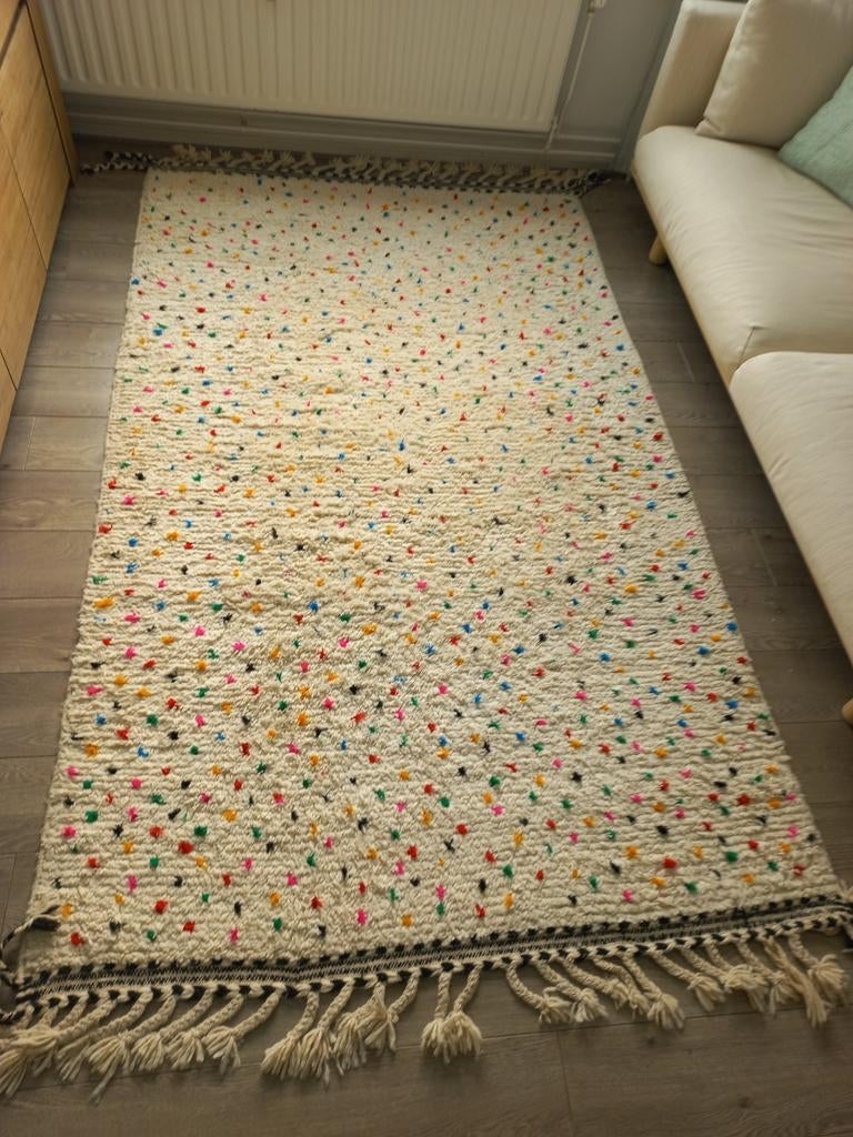 Handgemaakt Marokkaans Beni Ourain vloerkleed wol, Ophalen, 150 tot 200 cm, 200 cm of meer, Zo goed als nieuw