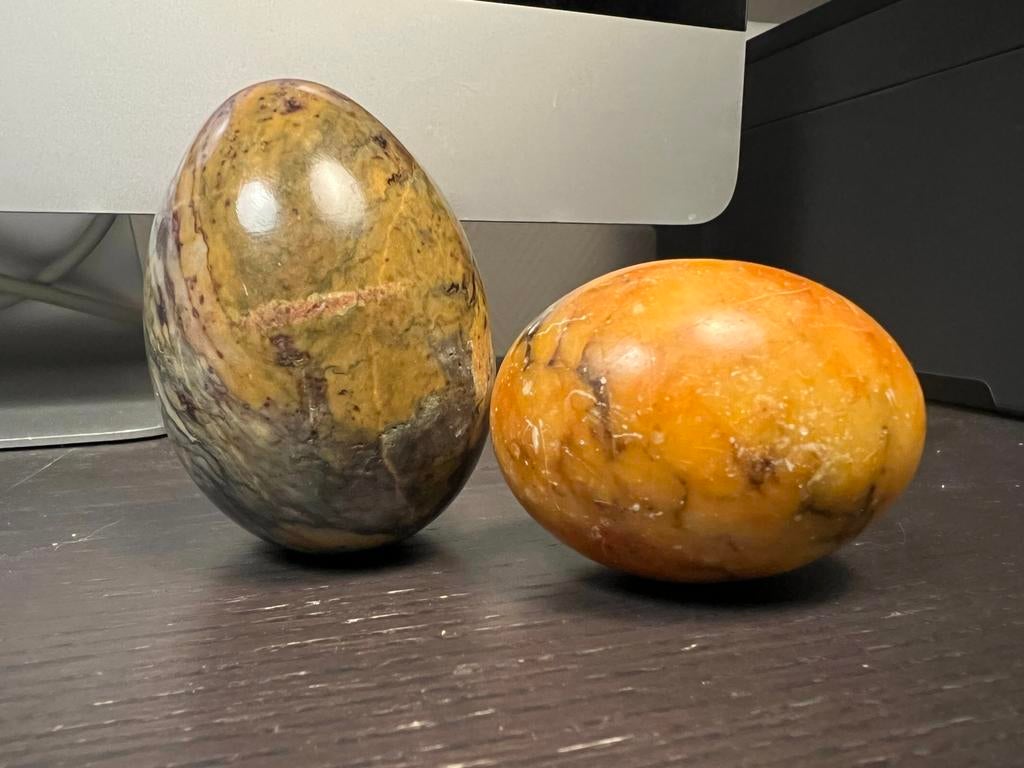 2 Eivormige Jaspis - Decoratie Meditatie Edelstenen Eistenen, Ophalen of Verzenden