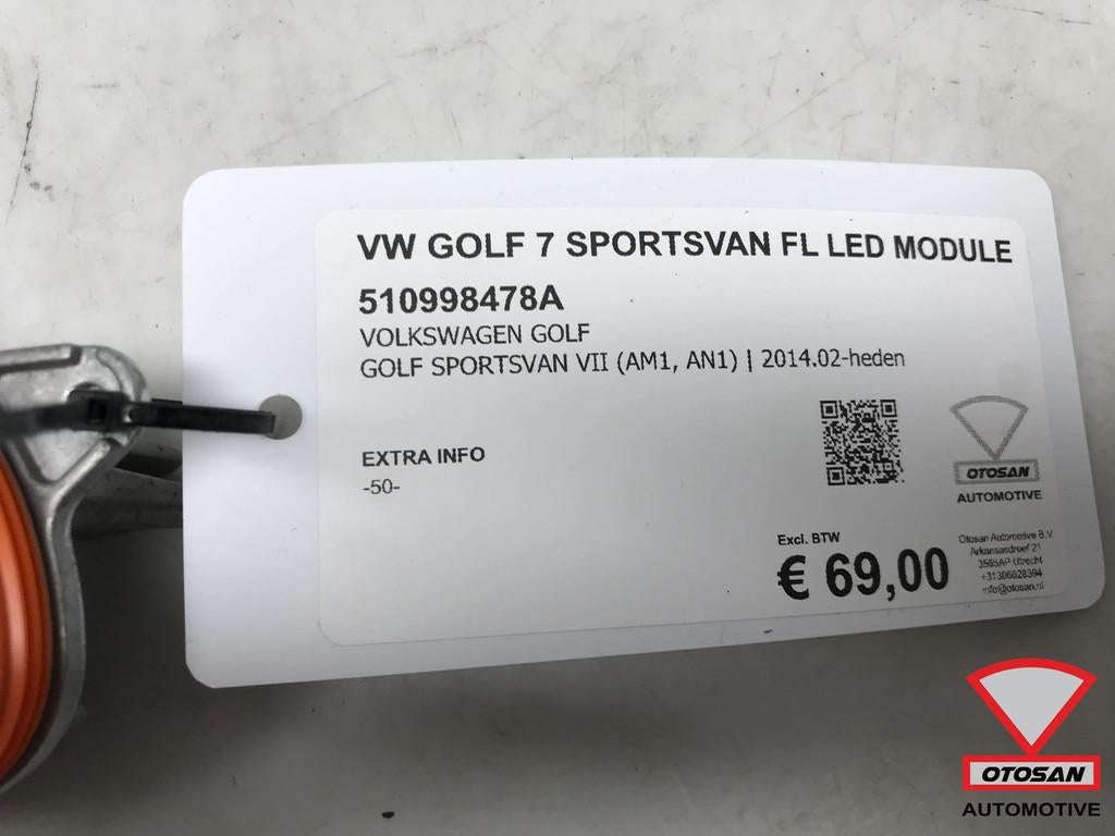 VW Golf 7 Sportsvan Facelift Koplamp LED Module 510998478A, Auto-onderdelen, Verlichting, Gebruikt, Volkswagen, Volkswagen AG