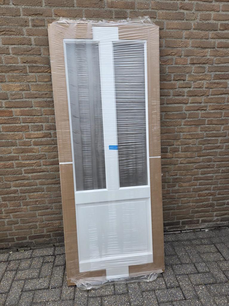 Stompe binnendeur 83x201.5 cm met helder glas, Doe-het-zelf en Verbouw, Deuren en Horren, Ophalen, 80 tot 100 cm, Binnendeur, Nieuw