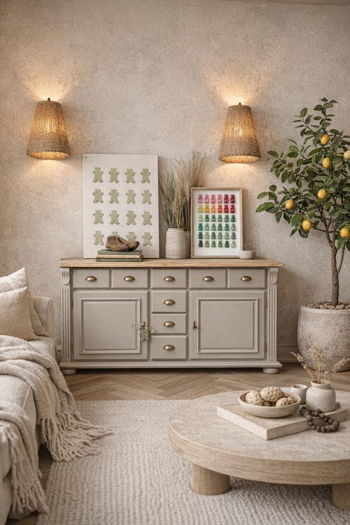 Ladekast dressoir commode apothekerskast linnenkast taupe, Huis en Inrichting, Kasten | Ladekasten, Zo goed als nieuw, Minder dan 100 cm