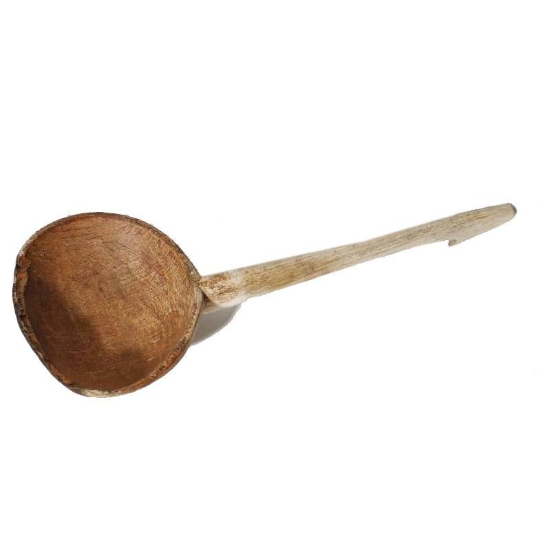 Vintage houten LEPEL - landelijke robuuste stijl, Ophalen of Verzenden