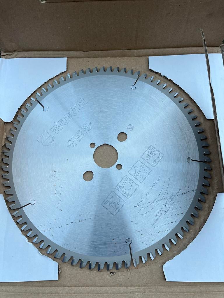 Wurth Zaagblad voor aluminium D250x80tands opname 30mm, Ophalen, Nieuw, Cirkelzaag