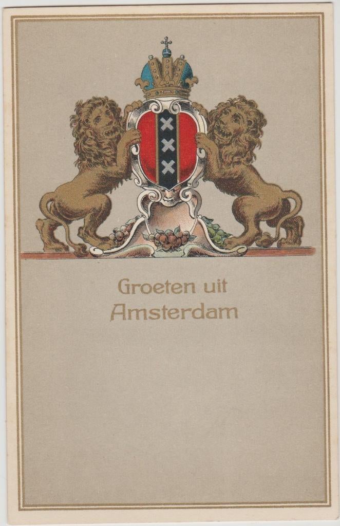 wapen van amsterdam groten uit, Ophalen of Verzenden, Voor 1920, Ongelopen, Noord-Holland