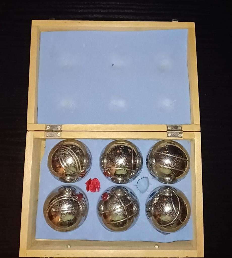 Jeu de boules set in houten koffer, Sport en Fitness, Overige Sport en Fitness, Ophalen, Gebruikt
