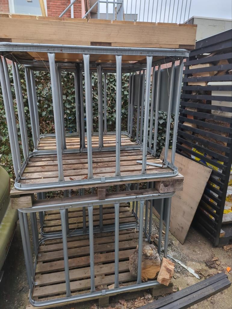 4x IBC kratten 600 liter - kleine variant, Tuin en Terras, Haardhout, Ophalen