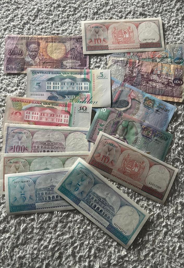 Surinaamse bankbiljetten, Postzegels en Munten, Verzenden, Buitenland, Bankbiljetten
