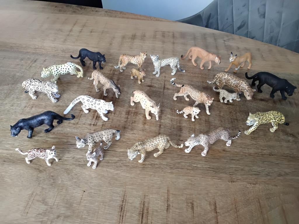Schleich katachtigen, poema, cheetah, lynx, panter, luipaard, Verzamelen, Dierenverzamelingen, Ophalen of Verzenden, Zo goed als nieuw