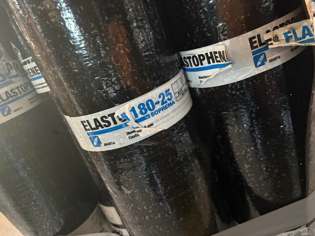 12 rollen dakleer 180-25 - ELASTOPHENE by SOPREMA, Ophalen, Overige materialen, Zwart, Nieuw