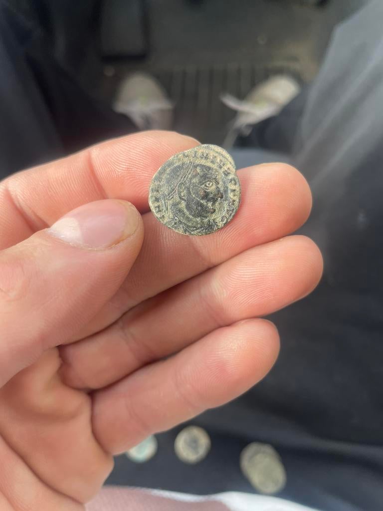 Romeinse AE follis Lincinius bodemvondst munt schoonmaker, Ophalen of Verzenden, Brons