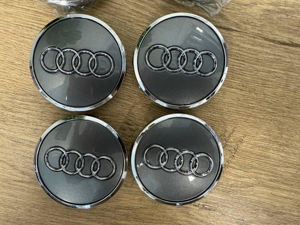 Nieuwe Audi 61mm Antraciet Naafdoppen Naafkapjes Naafkappen, Ophalen of Verzenden, Nieuw